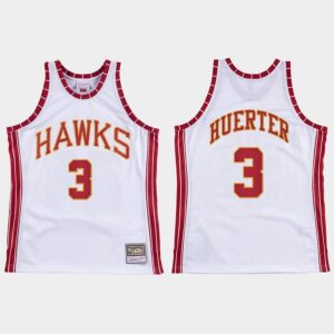 Atlanta Hawks # 3 Kevin Huerter Hardwood Classics Maillot de basket-ball rétro blanc 548452