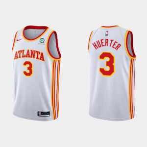 Atlanta Hawks # 3 Kevin Huerter Blanc Association Jersey Gris 550338