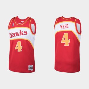 Atlanta Hawks #4 Spud Webb Hardwood Classics Maillot de basket-ball rouge Tang 546430
