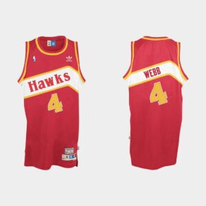 Atlanta Hawks # 4 Spud Webb Soul Road Maillot de basket-ball rouge 540372