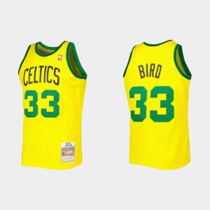Boston Celtics # 33 Larry Bird Hardwood Classics Gold Reload 3.0 Maillot Gris 551015
