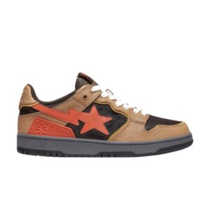 Baskets Wmns BAPE Sk8 Sta Noir Orange Blanc 1H80291021 BLK