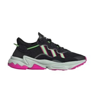 Baskets Wmns adidas Ozweego Noir Shock Lime Rose Blanc EE5714