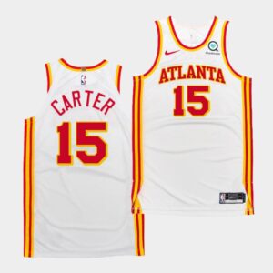 2020-21 Atlanta Hawks # 15 Vince Carter White Association Maillot de basket-ball authentique Blanc 541077