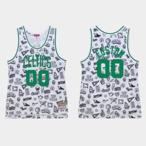 Maillot de basket-ball 1985-86 Boston Celtics #00 Robert Parish White Doodle Jersey Blanc 564522