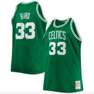 Maillot de basket-ball 1985-86 Boston Celtics # 33 Larry Bird 75e anniversaire Diamond Kelly Green Jersey Blanc 568937