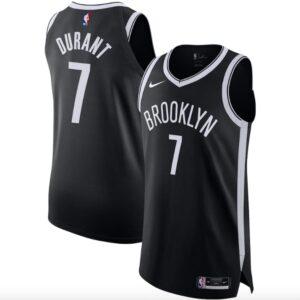 Maillot de basket-ball 2020-21 Brooklyn Nets #7 Kevin Durant Icon Noir Maillot authentique Gris 571191
