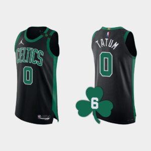 Maillot de basket-ball 2022-23 Boston Celtics #0 Jayson Tatum noir authentique numéro de retraité rouge 562127