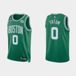 Maillot de basket-ball 2022-23 Boston Celtics #0 Jayson Tatum Icon Kelly Green Jersey Bleu 553545