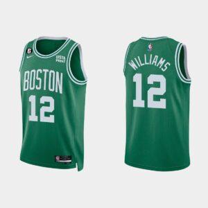 Maillot de basket-ball 2022-23 Boston Celtics #12 Grant Williams Icon Kelly Green Jersey Bleu 553581