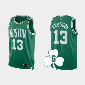 Maillot de basket-ball 2022-23 Boston Celtics #13 Malcolm Brogdon Kelly Green Retired Number Jersey Rose 562072