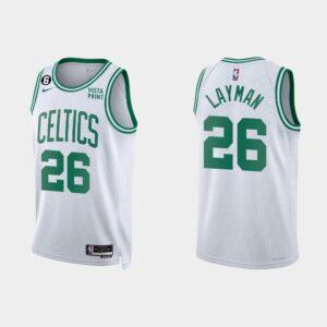 Maillot de basket-ball 2022-23 Boston Celtics #26 Jake Layman Association Maillot blanc vert 553626