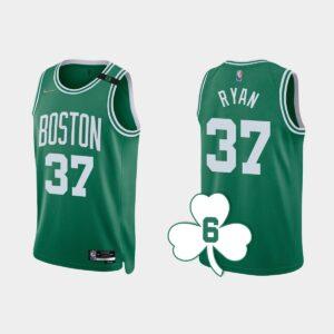 Maillot de basket-ball 2022-23 Boston Celtics #37 Matt Ryan Kelly Green Numéro de retraité Noir 559828