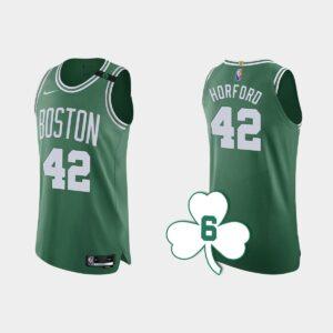 Maillot de basket-ball 2022-23 Boston Celtics #42 Al Horford vert authentique numéro de retraité blanc 561990