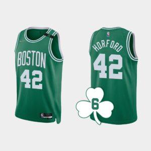 Maillot de basket-ball 2022-23 Boston Celtics #42 Al Horford Kelly Green Numéro de retraité Rose 561980