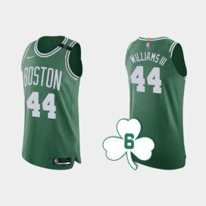 Maillot de basket-ball 2022-23 Boston Celtics #44 Robert Williams III vert authentique numéro de retraité noir 562036