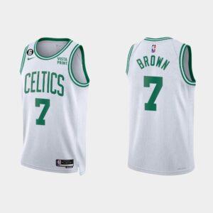 Maillot de basket-ball 2022-23 Boston Celtics #7 Jaylen Brown Association Maillot blanc Bleu 556028