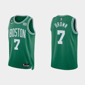 Maillot de basket-ball 2022-23 Boston Celtics #7 Jaylen Brown Icon Kelly Green Jersey noir 553518
