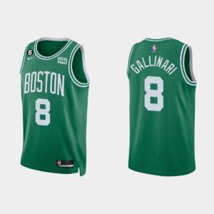Maillot de basket-ball 2022-23 Boston Celtics #8 Danilo Gallinari Icon Kelly Green Jersey Blanc 553527