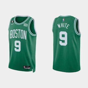 Maillot de basket-ball 2022-23 Boston Celtics #9 Derrick White Icon Kelly Green Jersey Jaune 553536