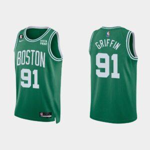 Maillot de basket-ball 2022-23 Boston Celtics #91 Blake Griffin Icon Kelly Green Jersey Noir 552906