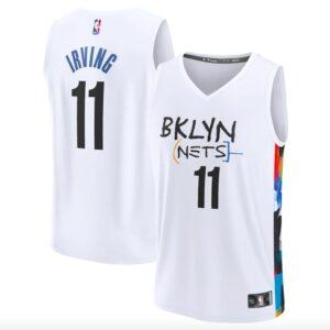 Maillot de basket-ball 2022-23 Brooklyn Nets #11 Kyrie Irving Fastbreak City Maillot blanc noir 570218