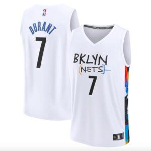 Maillot de basket-ball 2022-23 Brooklyn Nets #7 Kevin Duran Fastbreak City Maillot blanc vert 571145