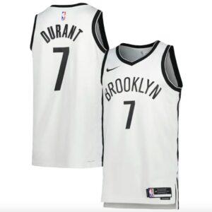 Maillot de basket-ball 2022-23 Brooklyn Nets #7 Kevin Durant Association Maillot blanc Noir 571332