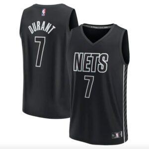 Maillot de basket-ball 2022-23 Brooklyn Nets #7 Kevin Durant Fast Break Statement Maillot noir blanc 571120