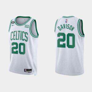 Maillot de basket-ball 2022-23 Boston Celtics #20 JD Davison Association Maillot blanc Bleu 554992