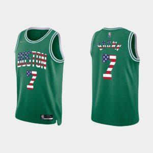 Maillot de basket-ball Boston Celtics 2022 Memorial Day #7 Jaylen Brown Icon Maillot vert vert 565605