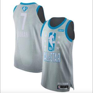 Maillot NBA All-Star #7 Kevin Durant 2022 Authentique Gris Noir 571177