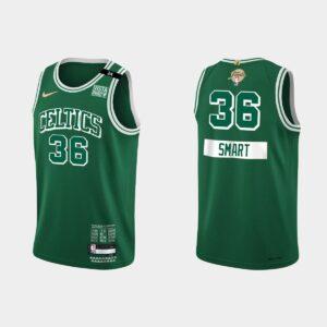 Maillot de basket-ball des Boston Celtics de la finale de la NBA 2022 #36 Marcus Smart City, vert, blanc, 563106