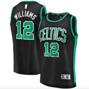 Boston Celtics # 12 Grant Williams Fast Break Réplique du joueur Déclaration Maillot Noir Bleu 569011