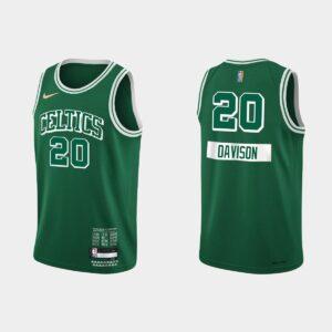 Boston Celtics #20 JD Davison 75e anniversaire City Green Jersey Noir 563313
