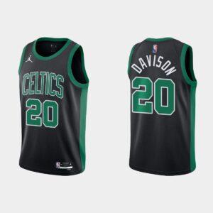 Boston Celtics #20 JD Davison 75e anniversaire Déclaration Maillot Noir Blanc 563301