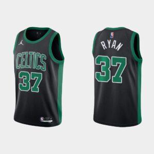 Boston Celtics # 37 Matt Ryan 75e anniversaire Déclaration Maillot Noir Gris 563322