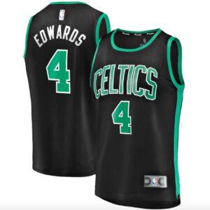 Boston Celtics #4 Carsen Edwards Fast Break Réplique du joueur Déclaration Maillot Noir Noir 569038