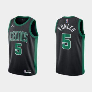 Boston Celtics #5 Noah Vonleh 75e anniversaire Déclaration Maillot Noir Blanc 562222