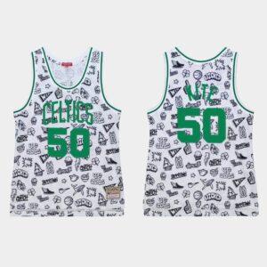 Maillot de basket-ball 1985-86 Boston Celtics #50 Greg Kite White Doodle Jersey Noir 564494