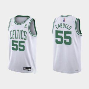 Boston Celtics # 55 Bruno Caboclo 75e anniversaire Association Maillot Blanc Rose 556224
