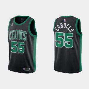 Boston Celtics # 55 Bruno Caboclo 75e anniversaire Déclaration Maillot Noir Rouge 556278