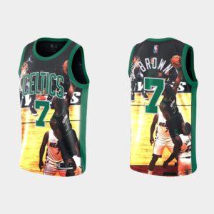 Boston Celtics # 7 Jaylen Brown Monster Dunk sur Bam Adebayo Maillot Vert Noir 563199