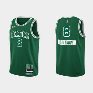 Boston Celtics #8 Danilo Gallinari 75e anniversaire City Green Jersey Noir 564467