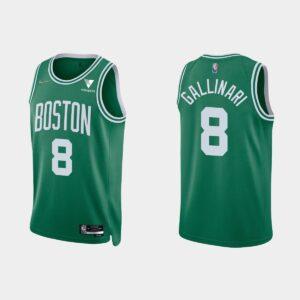 Boston Celtics # 8 Danilo Gallinari 75e anniversaire Icône Kelly Green Jersey Rouge 564476