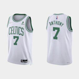Boston Celtics Carmelo Anthony 75th Anniversary Association Maillot Blanc Gris 556197