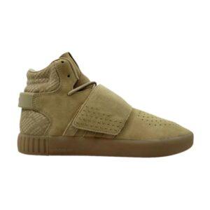 Baskets adidas Tubular Invader Strap en lin kaki blanc CG5069