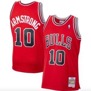 1990-91 Chicago Bulls # 10 B.J. Maillot de basket-ball Armstrong Mitchell & Ness Scarlet Jersey 582123