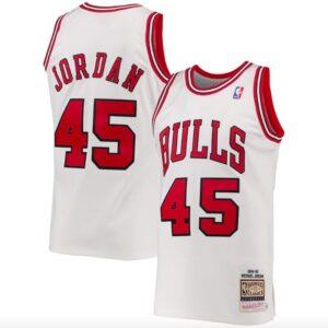 Maillot de basket 1994-95 Chicago Bulls # 45 Michael Jordan Mitchell & Ness maillot blanc authentique 580405