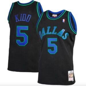 Maillot de basket-ball 1994-95 Dallas Mavericks #5 Jason Kidd Mitchell & Ness Reload 2.0 Maillot noir 586899